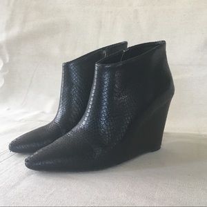 Black Ankle Wedge Boots